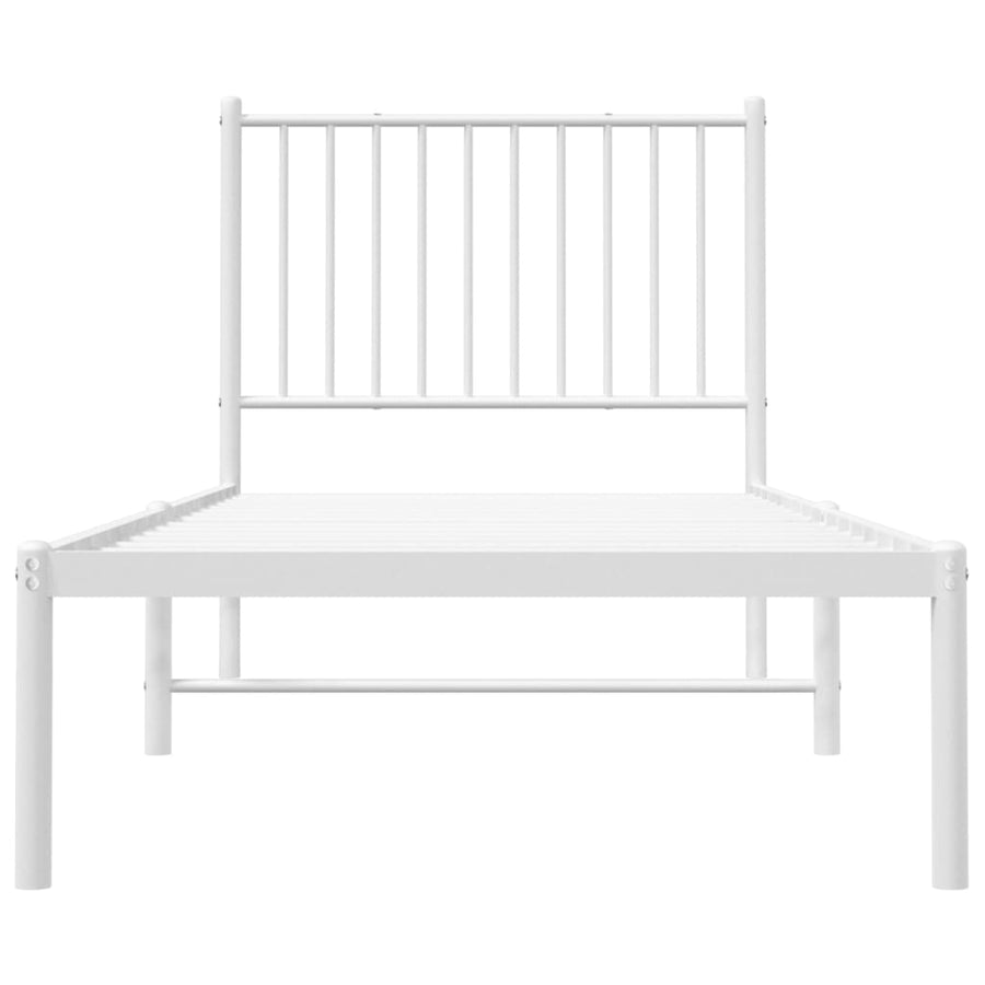 Bedframe Metaal Wit 80 x 200 cm met hoofdbord