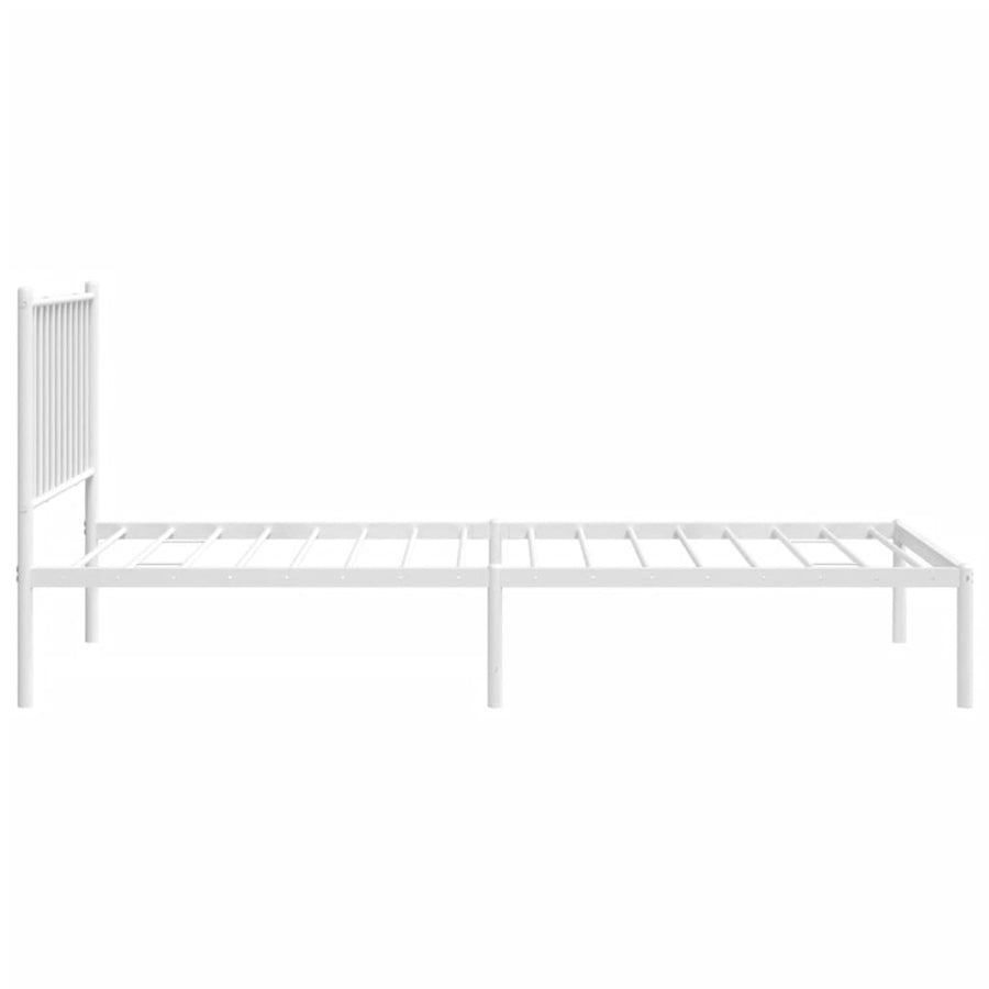Bedframe Metaal Wit 80 x 200 cm met hoofdbord