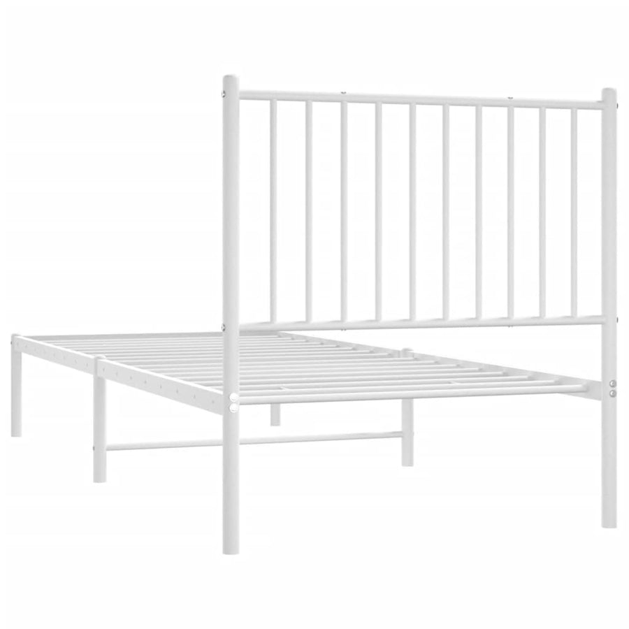 Bedframe Metaal Wit 80 x 200 cm met hoofdbord
