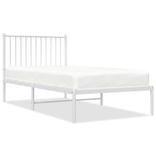 Bedframe Metaal Wit 90 x 190 cm met hoofdbord