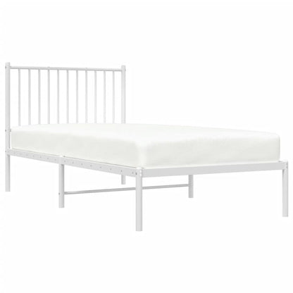 Bedframe Metaal Wit 90 x 190 cm met hoofdbord