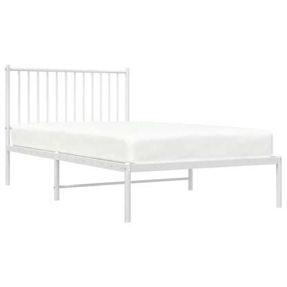 Bedframe Metaal Wit 100 x 190 cm met hoofdbord