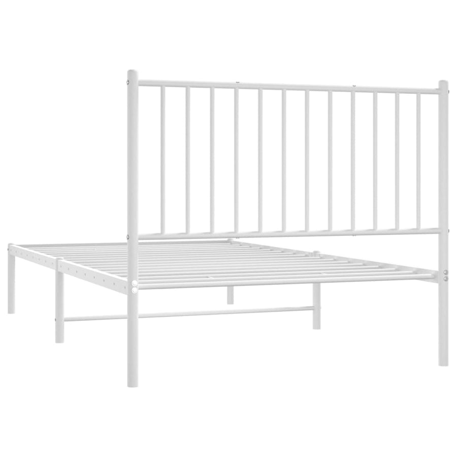 Bedframe Metaal Wit 100 x 190 cm met hoofdbord