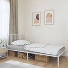 Bedframe Metaal Wit 100 x 190 cm met hoofdbord