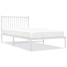 Bedframe Metaal Wit 100 x 200 cm met hoofdbord