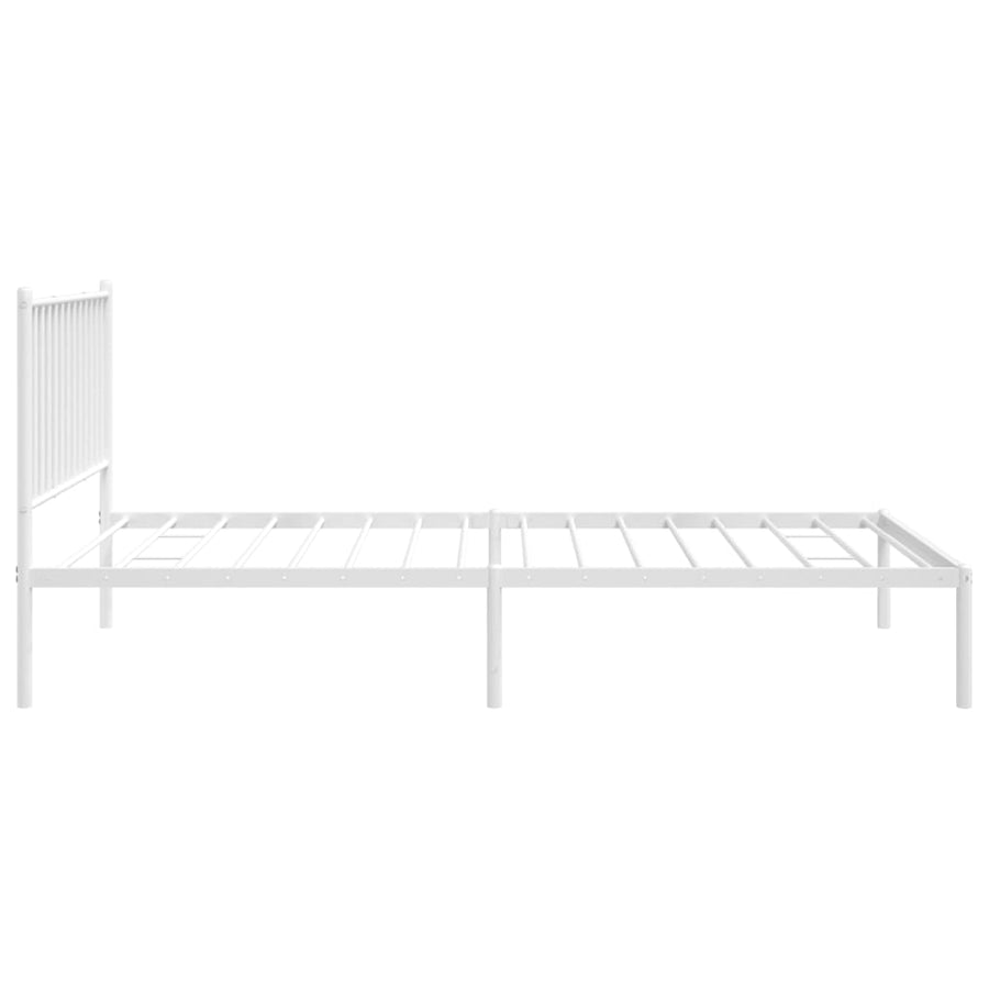 Bedframe Metaal Wit 100 x 200 cm met hoofdbord