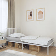 Bedframe metaal wit 100x200 cm met hoofdbord