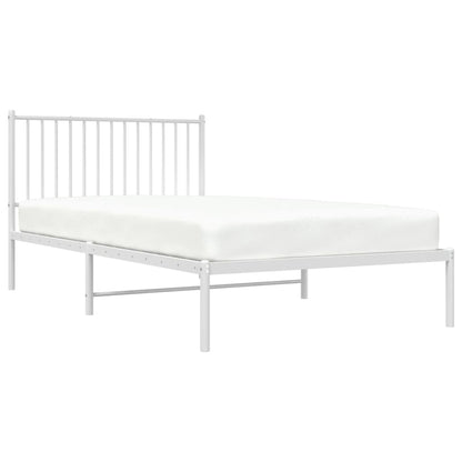 Bedframe Metaal Wit 107 x 203 cm met hoofdbord