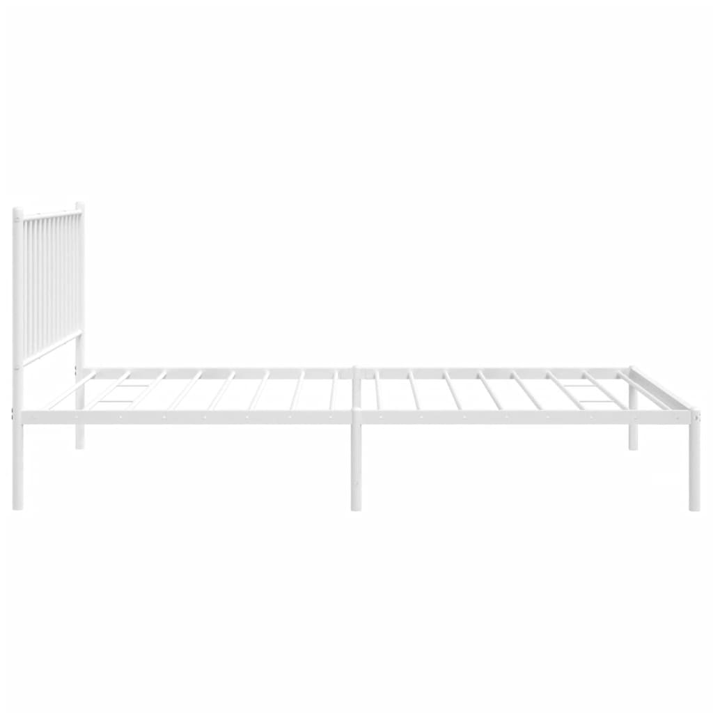 Bedframe Metaal Wit 107 x 203 cm met hoofdbord
