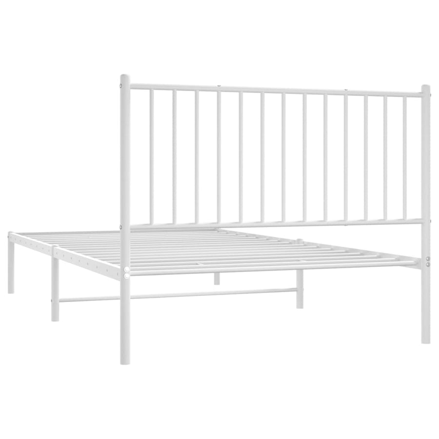 Bedframe Metaal Wit 107 x 203 cm met hoofdbord