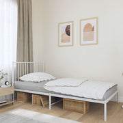 Bedframe metaal wit 107x203 cm met hoofdbord