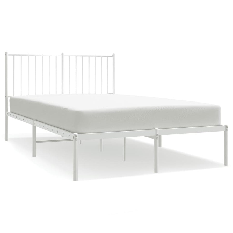Bedframe Metaal Wit 120 x 190 cm met hoofdbord
