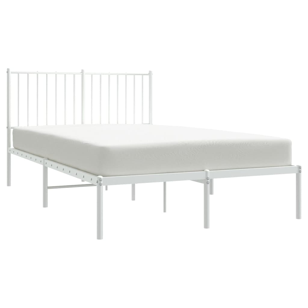 Bedframe Metaal Wit 120 x 190 cm met hoofdbord