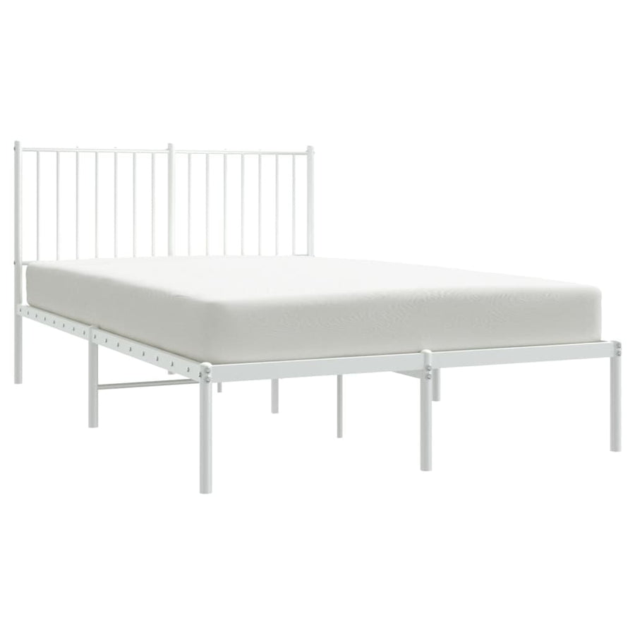 Bedframe Metaal Wit 120 x 190 cm met hoofdbord