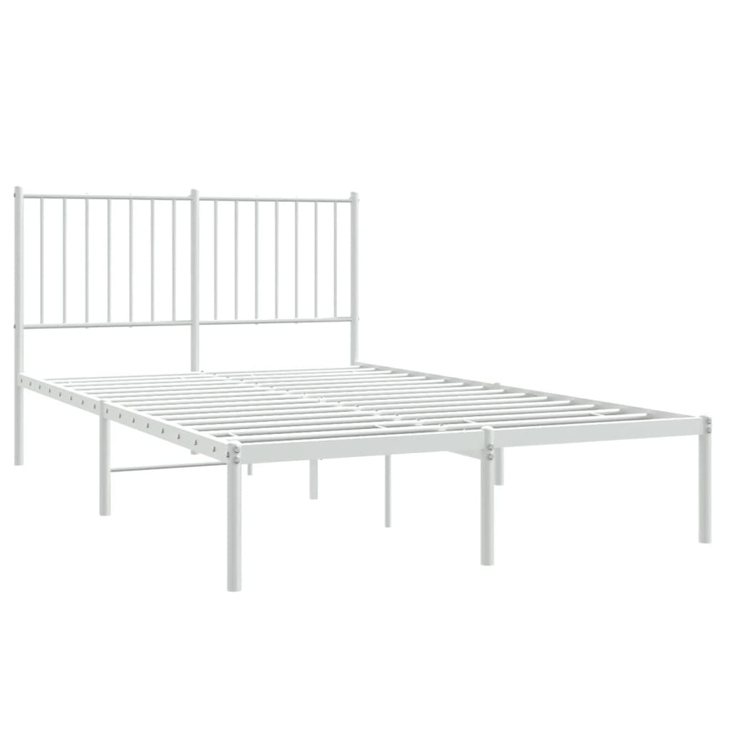 Bedframe Metaal Wit 120 x 190 cm met hoofdbord