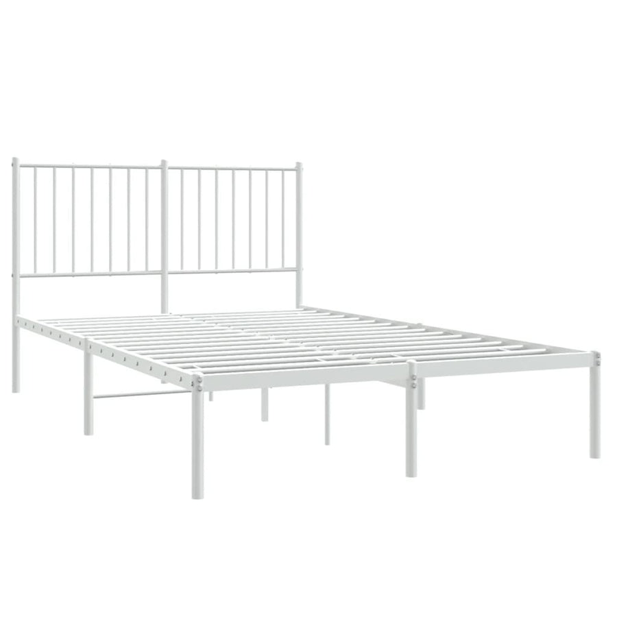 Bedframe Metaal Wit 120 x 190 cm met hoofdbord