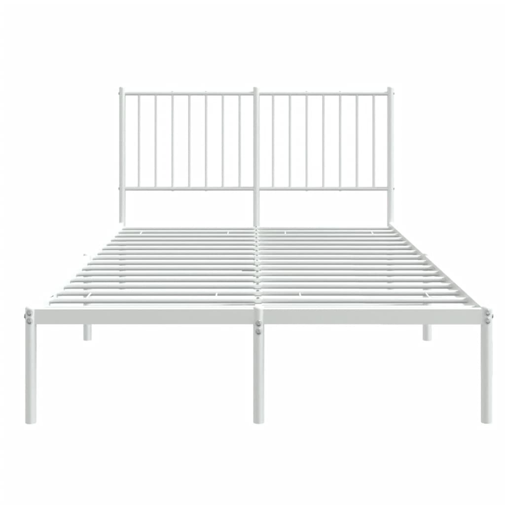 Bedframe Metaal Wit 120 x 190 cm met hoofdbord