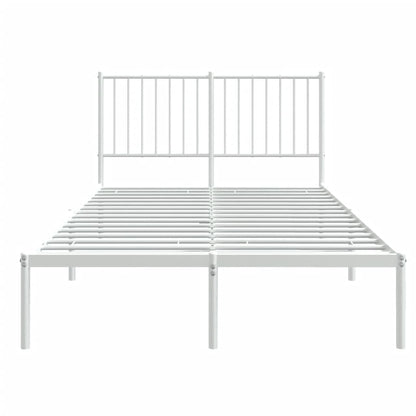 Bedframe Metaal Wit 120 x 190 cm met hoofdbord