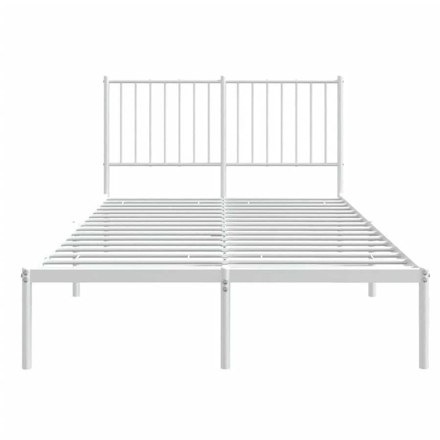 Bedframe Metaal Wit 120 x 190 cm met hoofdbord