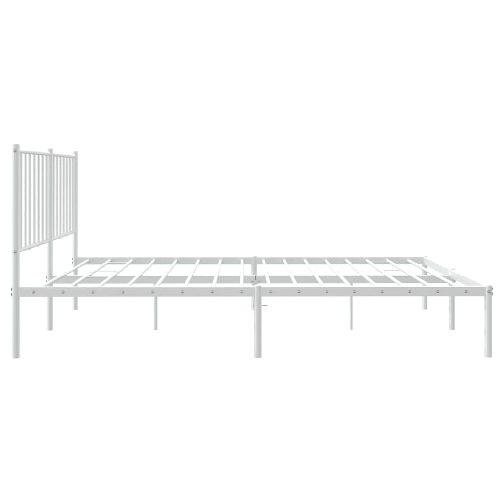 Bedframe Metaal Wit 120 x 190 cm met hoofdbord