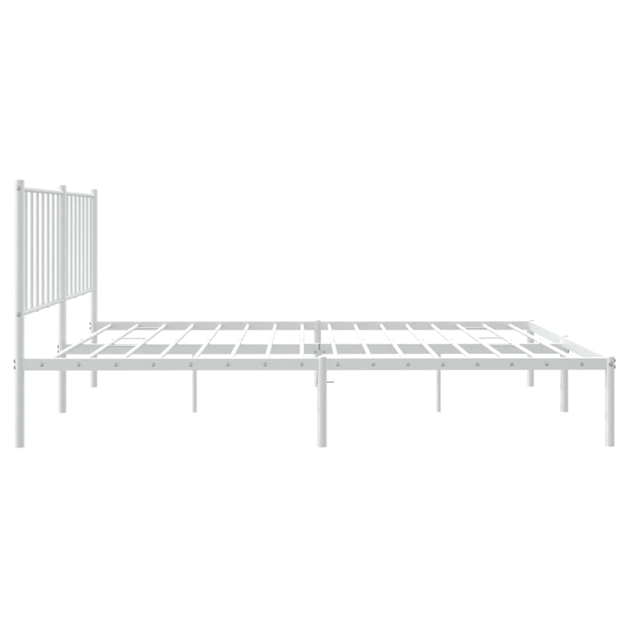 Bedframe Metaal Wit 120 x 190 cm met hoofdbord