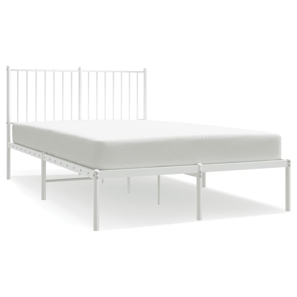 Bedframe Metaal Wit 120 x 200 cm met hoofdbord