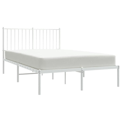 Bedframe Metaal Wit 120 x 200 cm met hoofdbord