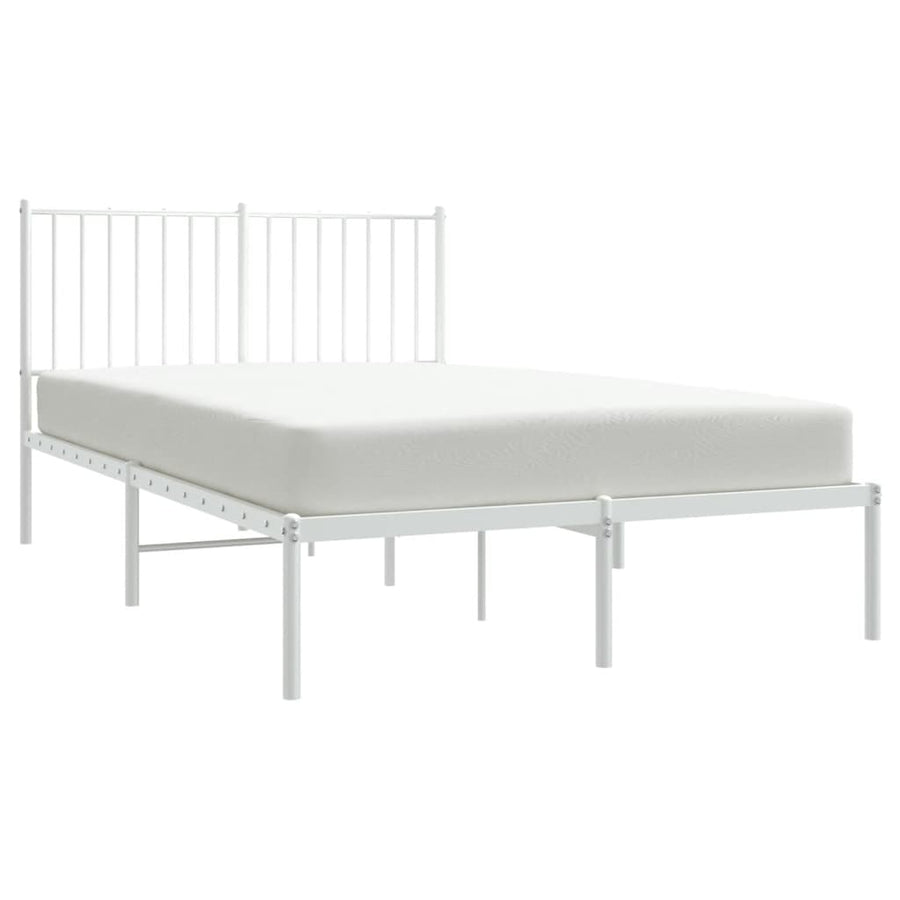 Bedframe Metaal Wit 120 x 200 cm met hoofdbord