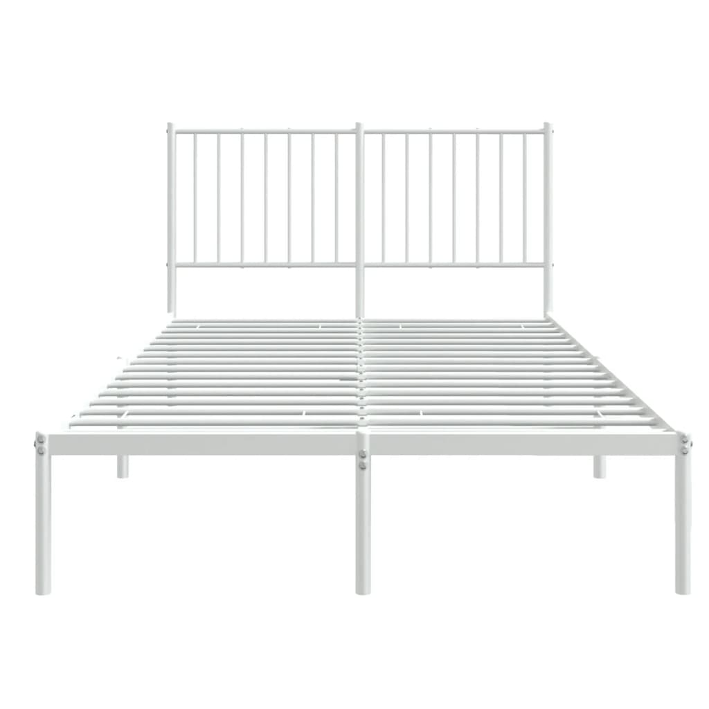 Bedframe Metaal Wit 120 x 200 cm met hoofdbord