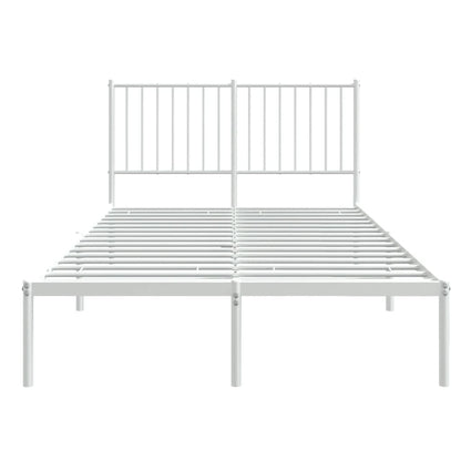 Bedframe Metaal Wit 120 x 200 cm met hoofdbord