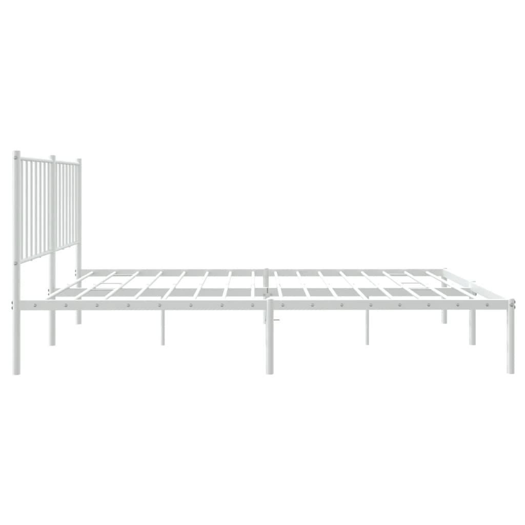 Bedframe Metaal Wit 120 x 200 cm met hoofdbord