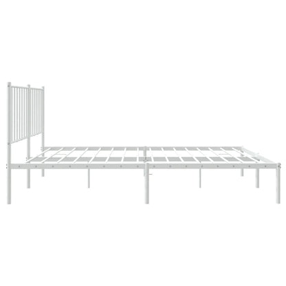 Bedframe Metaal Wit 120 x 200 cm met hoofdbord