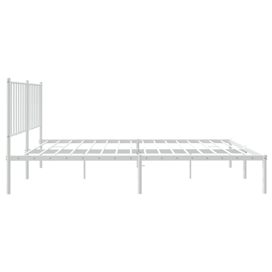 Bedframe Metaal Wit 120 x 200 cm met hoofdbord