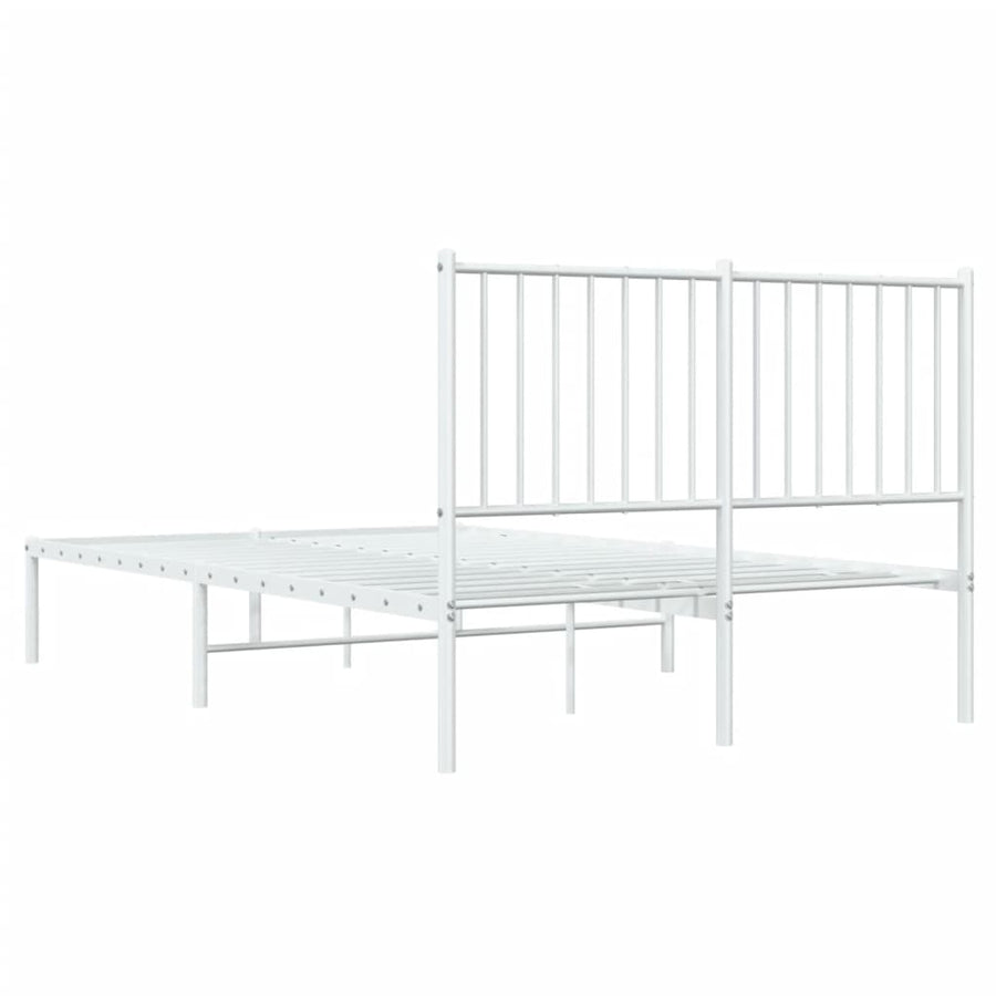 Bedframe Metaal Wit 120 x 200 cm met hoofdbord