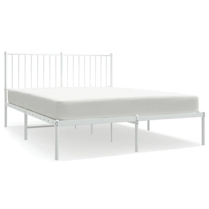 Bedframe Metaal Wit 140 x 200 cm met hoofdbord
