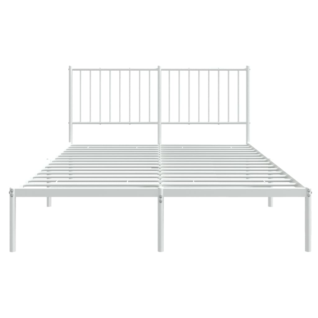 Bedframe Metaal Wit 140 x 200 cm met hoofdbord
