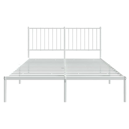 Bedframe Metaal Wit 140 x 200 cm met hoofdbord
