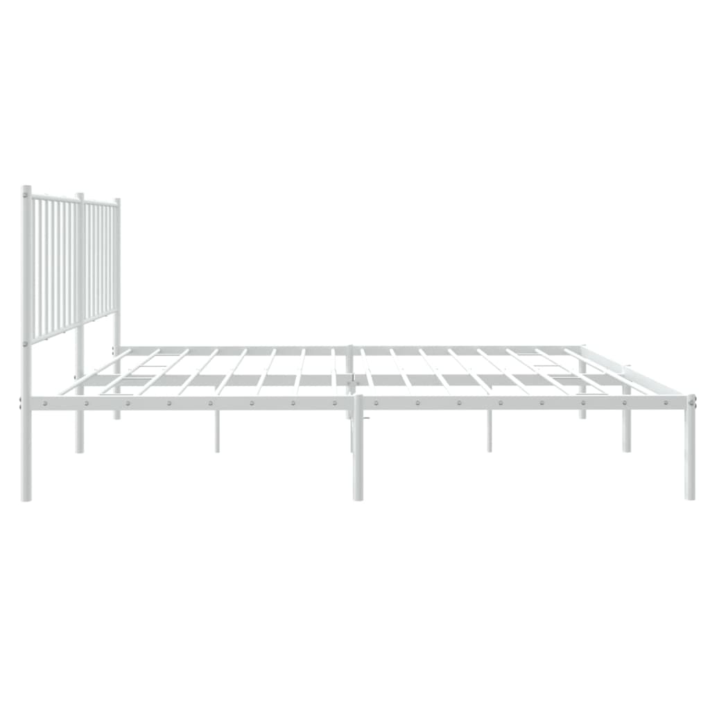 Bedframe Metaal Wit 140 x 200 cm met hoofdbord