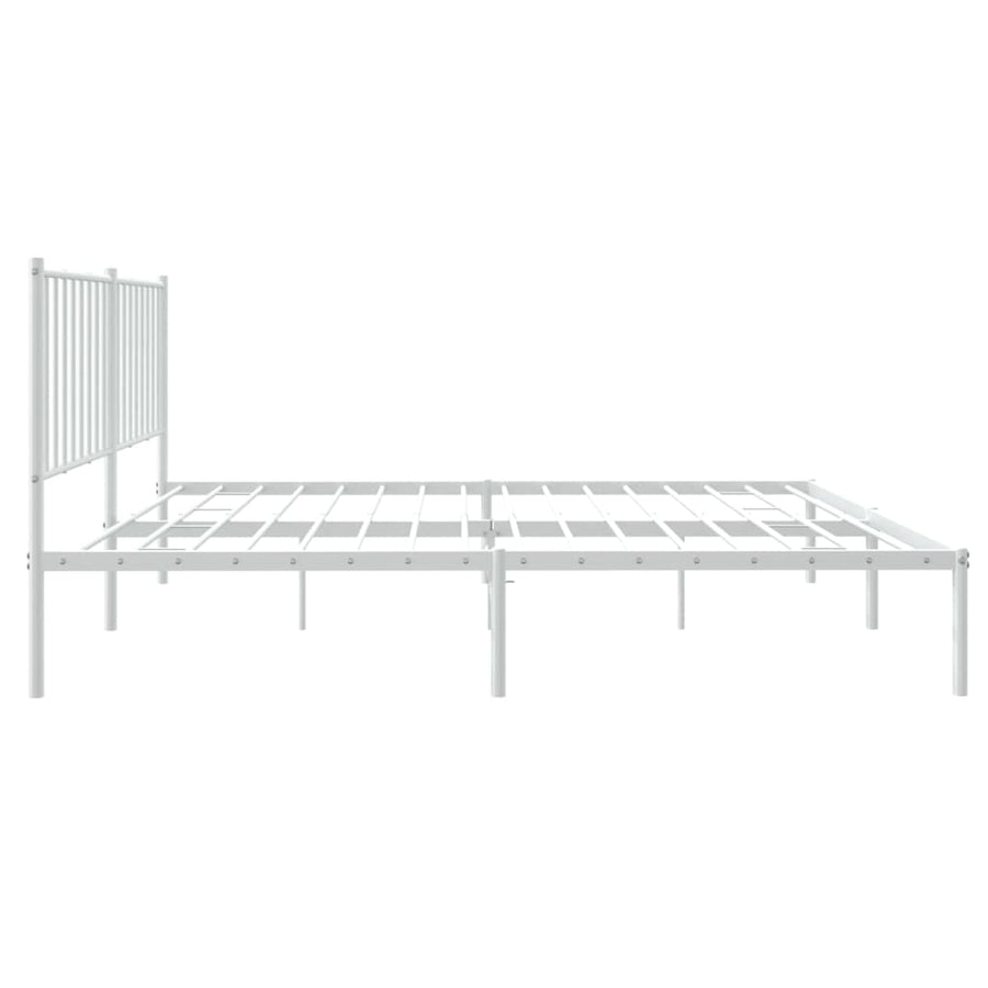 Bedframe Metaal Wit 140 x 200 cm met hoofdbord