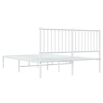 Bedframe Metaal Wit 140 x 200 cm met hoofdbord
