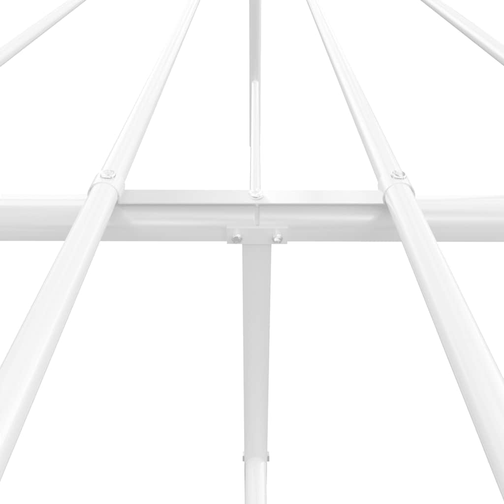 Bedframe met hoofdbord metaal wit 150x200 cm