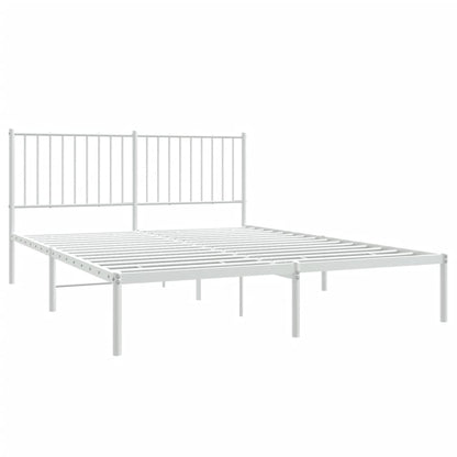 Bedframe Metaal Wit 160 x 200 cm met hoofdbord