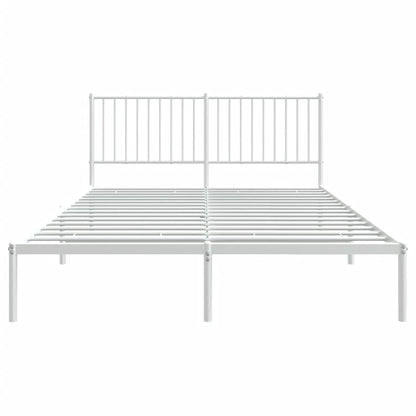Bedframe Metaal Wit 160 x 200 cm met hoofdbord