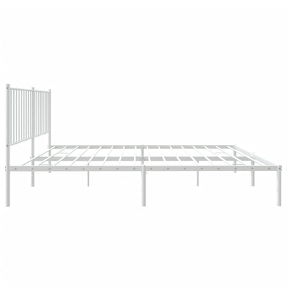 Bedframe Metaal Wit 160 x 200 cm met hoofdbord