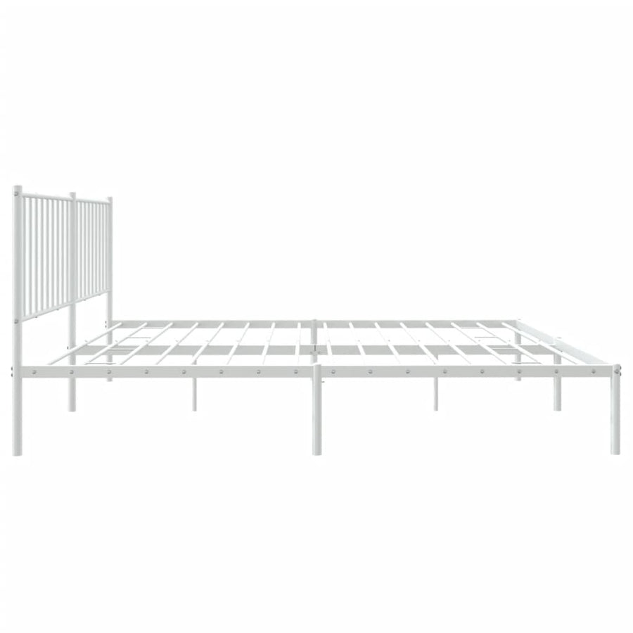 Bedframe Metaal Wit 160 x 200 cm met hoofdbord
