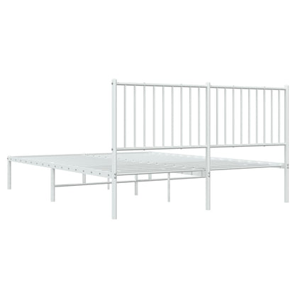 Bedframe Metaal Wit 160 x 200 cm met hoofdbord