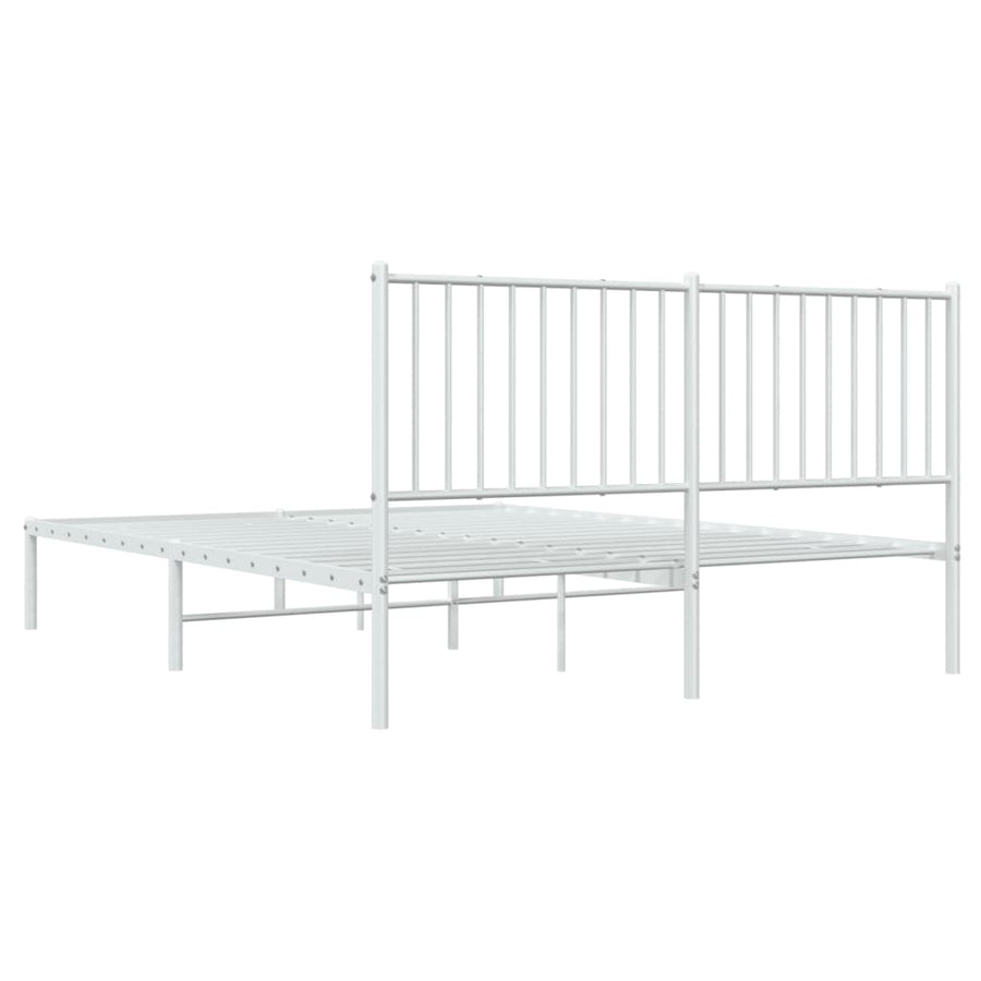 Bedframe Metaal Wit 160 x 200 cm met hoofdbord