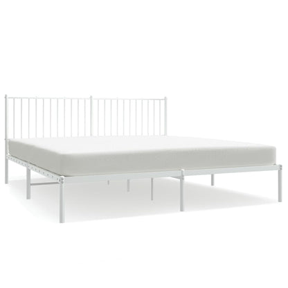Bedframe Metaal Wit 183 x 213 cm met hoofdbord