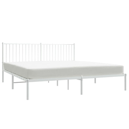 Bedframe Metaal Wit 183 x 213 cm met hoofdbord