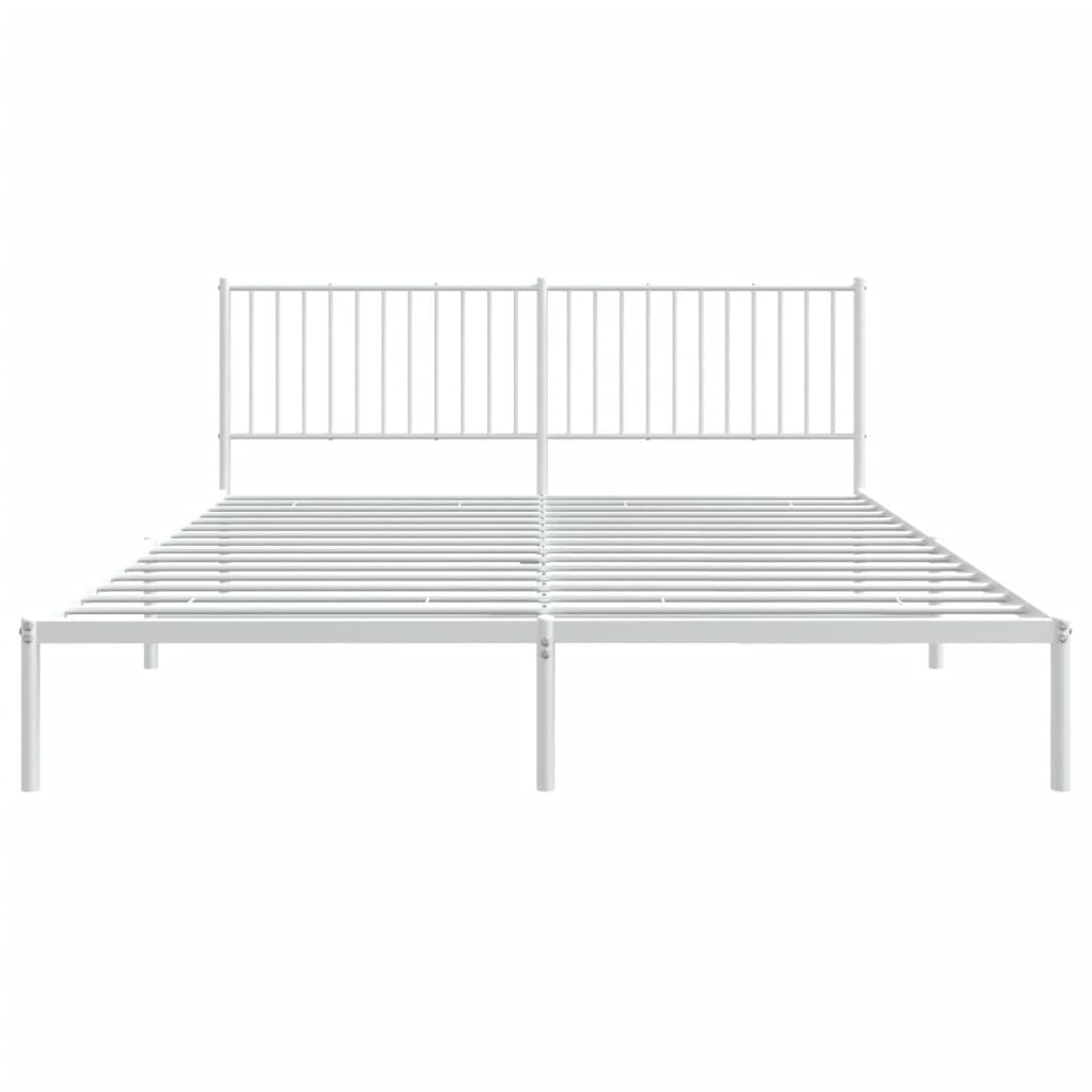 Bedframe Metaal Wit 183 x 213 cm met hoofdbord